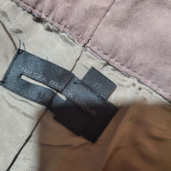 Diesel Black Gold Skinny Suede Leather Lace Up Side Pants Size 27 - Picture 5 of 6